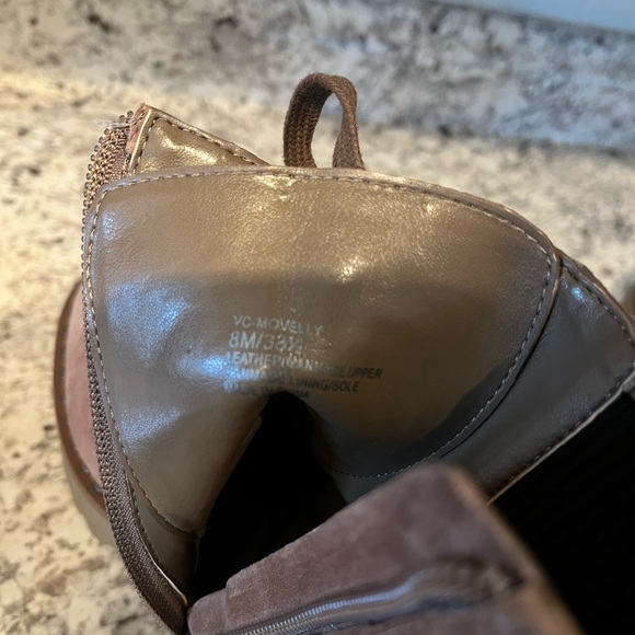 Women's Vince Camuto Brown Suede Zip Closure Movelly Combat Boot Size 8 - Picture 9 of 10